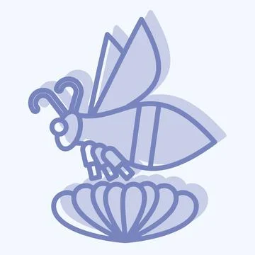 Icon Bee. related to Apiary symbol. two tone style. simple design editable... Stock Illustration