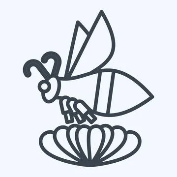 Icon Bee. related to Apiary symbol. line style. simple design editable. sim.. 스톡 일러스트