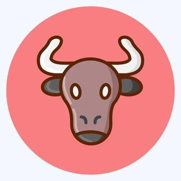Icon Beef. suitable for Meat. flat style. simple design editable. design temp Stock Illustration