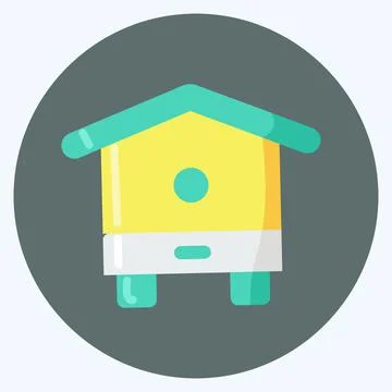 Icon Beehive. suitable for Bee Farm. Flat Style. simple design editable. desi Illustrazione stock