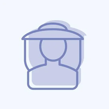 Icon Beekeeper. suitable for Bee Farm. two tone style. simple design editable Stock Illustration