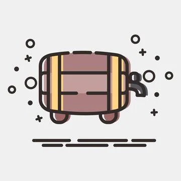 Icon beer barrel. St. Patrick's Day celebration elements. Icons in MBE styl.. Stock Illustration