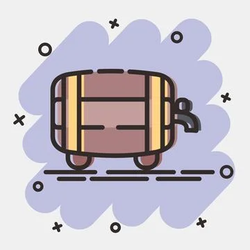 Icon beer barrel. St. Patrick's Day celebration elements. Icons in comic st.. 스톡 일러스트