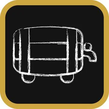 Icon beer barrel. St. Patrick's Day celebration elements. Icons in chalk st.. 스톡 일러스트