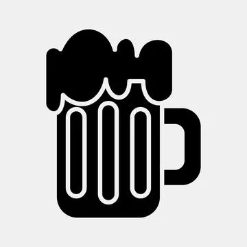 Icon beer. St. Patrick's Day celebration elements. Icons in glyph style. Go.. Illustrazione stock
