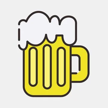 Icon beer. St. Patrick's Day celebration elements. Icons in filled line sty.. イラスト素材