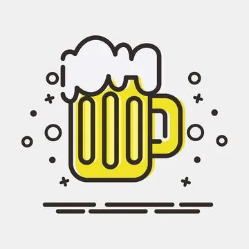 Icon beer. St. Patrick's Day celebration elements. Icons in MBE style. Good.. イラスト素材