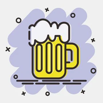 Icon beer. St. Patrick's Day celebration elements. Icons in comic style. Go.. イラスト素材