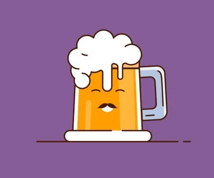 Icon beer. Vector illustration. Flat illustration in cartoon style. Illustrazione stock