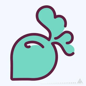 Icon Beetroot - Line Cut Style Stock Illustration
