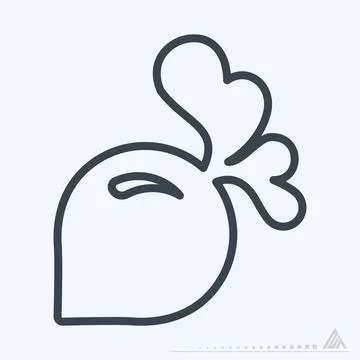 Icon Beetroot - Line Style Stock Illustration