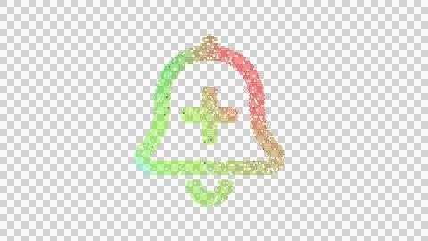 Icon bell plus is made up of LED square shapes. There are bright diodes and 스톡 일러스트
