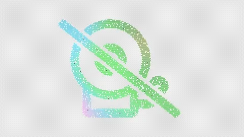 Icon bell school slash is made up of LED square shapes that shimmer and flicker. Stock-Footage 296474641