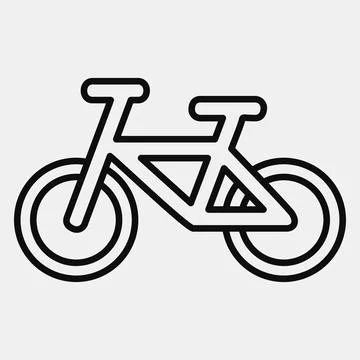 Icon bicycle. Transportation elements. Icons in line style. Good for prints.. イラスト素材