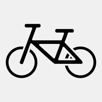 Icon bicycle. Transportation elements. Icons in glyph style. Good for print.. Illustrazione stock
