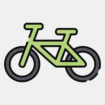 Icon bicycle. Transportation elements. Icons in filled line style. Good for.. イラスト素材