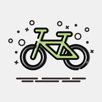 Icon bicycle. Transportation elements. Icons in MBE style. Good for prints,.. Stockillustratie