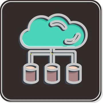 Icon Big Data. related to Machine Learning symbol. Glossy Style. simple des.. Stock Illustration