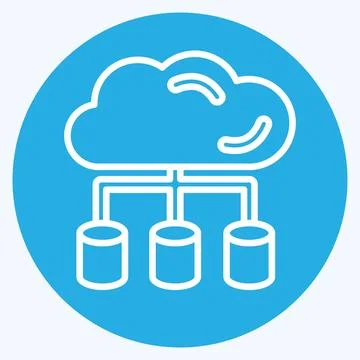 Icon Big Data. related to Machine Learning symbol. blue eyes style. simple .. Stock Illustration