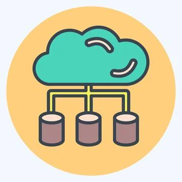 Icon Big Data. related to Machine Learning symbol. color mate style. simple.. Illustrazione stock