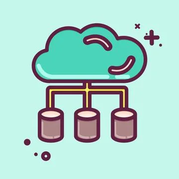 Icon Big Data. related to Machine Learning symbol. MBE style. simple design.. Illustrazione stock