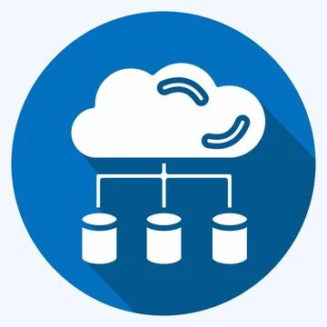 Icon Big Data. related to Machine Learning symbol. long shadow style. simpl.. Stock Illustration