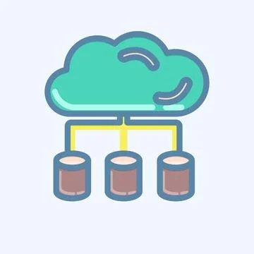 Icon Big Data. related to Machine Learning symbol. doodle style. simple des.. Stock Illustration