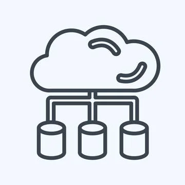 Icon Big Data. related to Machine Learning symbol. line style. simple desig.. イラスト素材