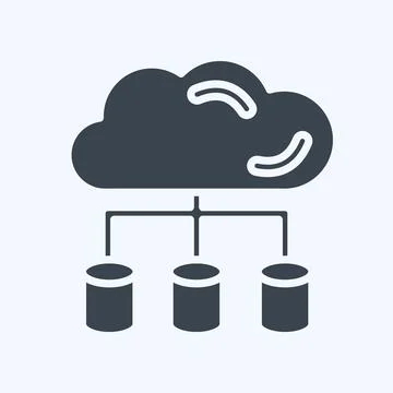 Icon Big Data. related to Machine Learning symbol. glyph style. simple desi.. Stock Illustration