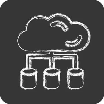 Icon Big Data. related to Machine Learning symbol. chalk Style. simple desi.. Stock Illustration