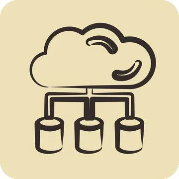 Icon Big Data. related to Machine Learning symbol. hand drawn style. simple.. イラスト素材