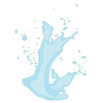 Icon of a big splash of water with splashes of blue color Stock Illustration