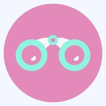 Icon Binoculars - Flat Style - Simple illustration,Editable stroke Illustrazione stock