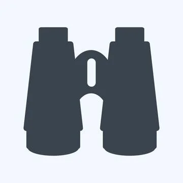 Icon Binoculars - Glyph Style - Simple illustration,Editable stroke Stock Illustration