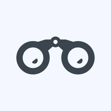 Icon Binoculars - Glyph Style - Simple illustration,Editable stroke Stock Illustration