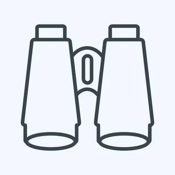 Icon Binoculars - Line Style - Simple illustration,Editable stroke Stock Illustration