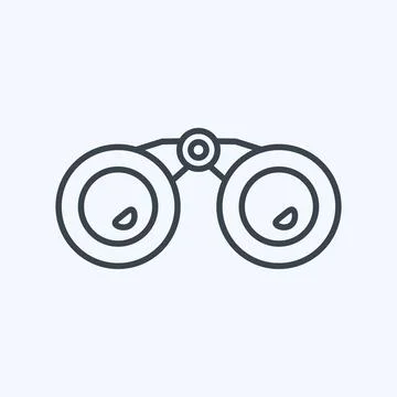 Icon Binoculars - Line Style - Simple illustration,Editable stroke Stock Illustration