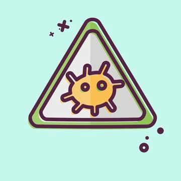 Icon Bio Hazard. related to Bioengineering symbol. MBE style Stock Illustration