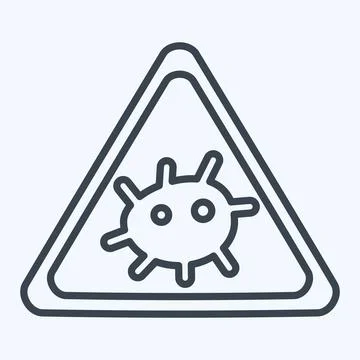 Icon Bio Hazard. related to Bioengineering symbol. line style Stock Illustration