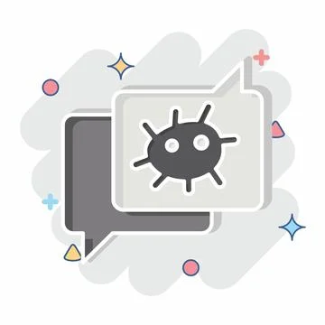 Icon Bioethics Deabte. related to Bioengineering symbol. comic style Stock Illustration