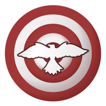 Icon with bird on the striped target Stock Illustration