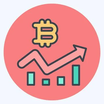 Icon Bitcoin Chart. related to Cryptocurrency symbol. color mate style イラスト素材
