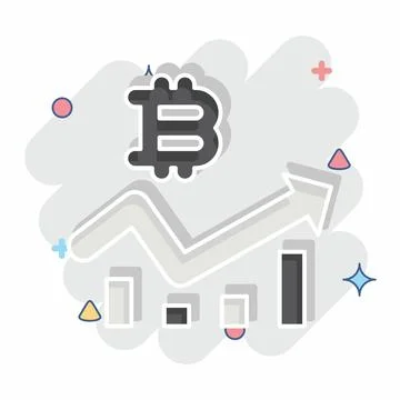 Icon Bitcoin Chart. related to Cryptocurrency symbol. comic style イラスト素材