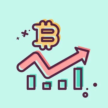 Icon Bitcoin Chart. related to Cryptocurrency symbol. MBE style イラスト素材