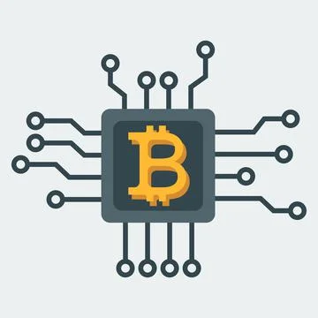 Icon Bitcoin Mining Algorithm. 库存插图