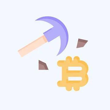 Icon Bitcoin Mining. related to Cryptocurrency symbol. flat style イラスト素材