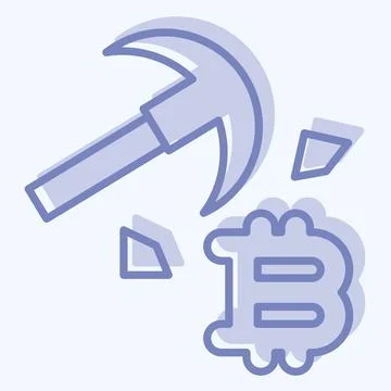 Icon Bitcoin Mining. related to Cryptocurrency symbol. two tone style イラスト素材