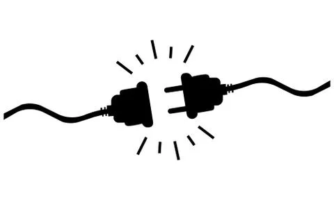 Icon of black disconnected wires. Vector illustration eps 10 Stock Illustration