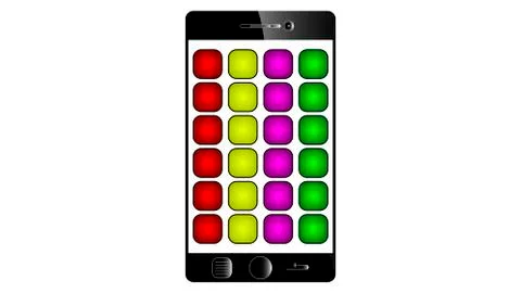 Icon of a black smartphone Illustrazione stock