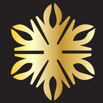 Icon black snowflake Stock Illustration